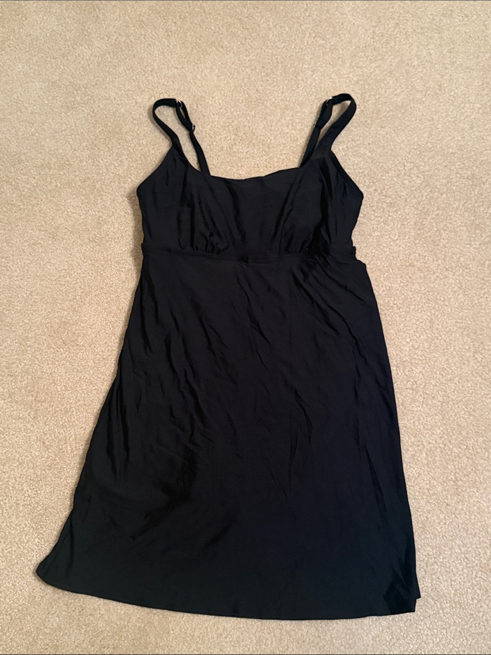 Lands End Swim Dress black scoop neck, size 8